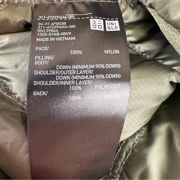 Uniqlo Ultra Light Down Puffer Vest Packable Travel Outdoor - Picture 7 of 10